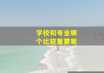 学校和专业哪个比较重要呢