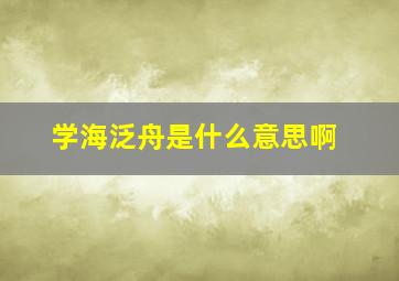 学海泛舟是什么意思啊