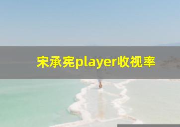 宋承宪player收视率