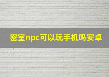 密室npc可以玩手机吗安卓