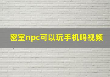 密室npc可以玩手机吗视频