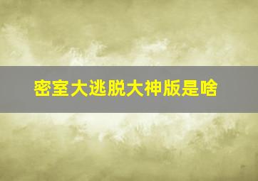 密室大逃脱大神版是啥