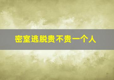 密室逃脱贵不贵一个人