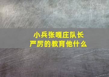 小兵张嘎庄队长严厉的教育他什么