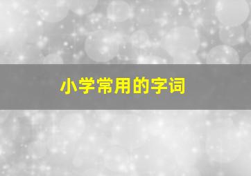 小学常用的字词