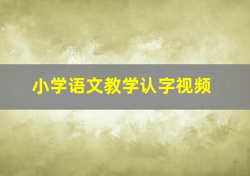 小学语文教学认字视频