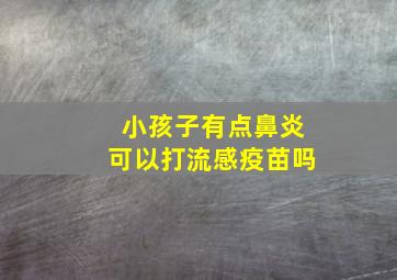 小孩子有点鼻炎可以打流感疫苗吗