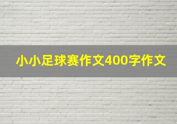 小小足球赛作文400字作文