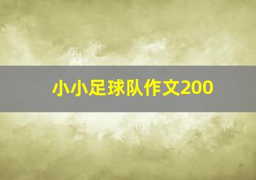 小小足球队作文200