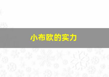 小布欧的实力