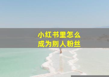 小红书里怎么成为别人粉丝