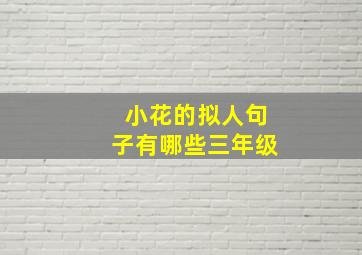 小花的拟人句子有哪些三年级