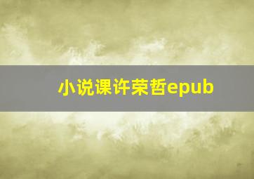 小说课许荣哲epub