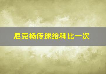 尼克杨传球给科比一次