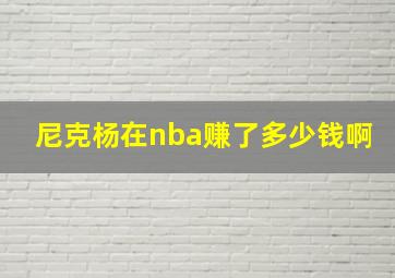 尼克杨在nba赚了多少钱啊