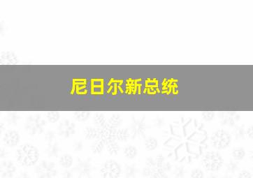 尼日尔新总统