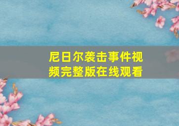 尼日尔袭击事件视频完整版在线观看