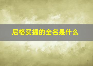 尼格买提的全名是什么