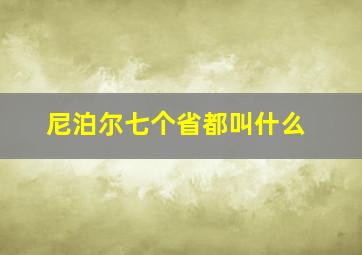 尼泊尔七个省都叫什么