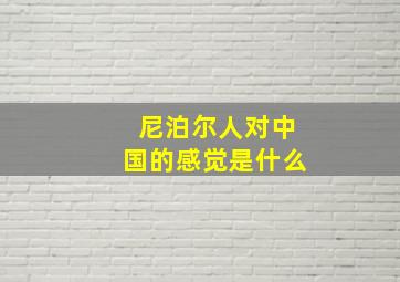 尼泊尔人对中国的感觉是什么