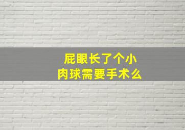 屁眼长了个小肉球需要手术么