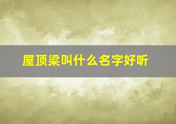 屋顶梁叫什么名字好听