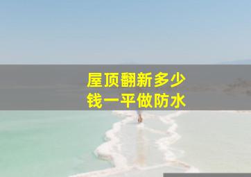 屋顶翻新多少钱一平做防水