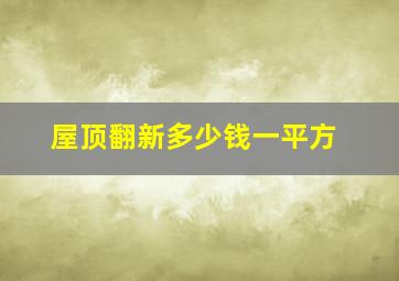 屋顶翻新多少钱一平方