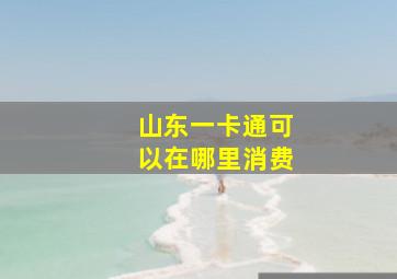 山东一卡通可以在哪里消费