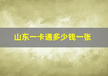 山东一卡通多少钱一张