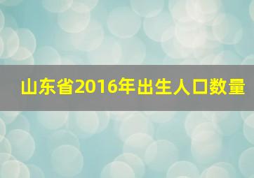 山东省2016年出生人口数量