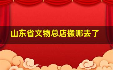 山东省文物总店搬哪去了