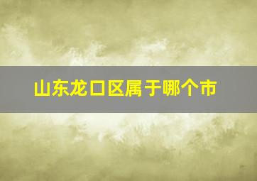 山东龙口区属于哪个市