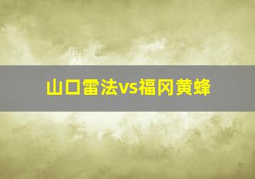 山口雷法vs福冈黄蜂