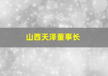 山西天泽董事长