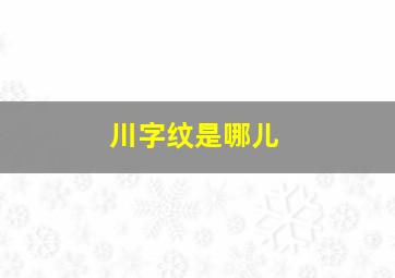 川字纹是哪儿