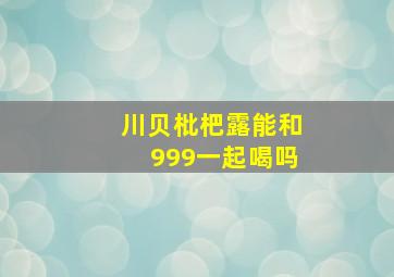 川贝枇杷露能和999一起喝吗