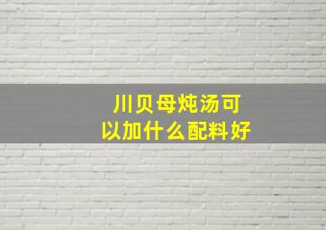 川贝母炖汤可以加什么配料好