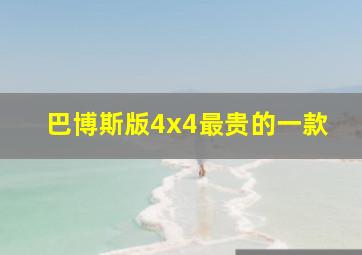 巴博斯版4x4最贵的一款