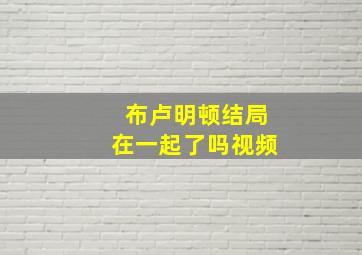 布卢明顿结局在一起了吗视频