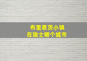 布里恩茨小镇在瑞士哪个城市