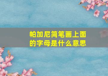 帕加尼简笔画上面的字母是什么意思