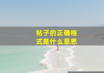 帖子的正确格式是什么意思