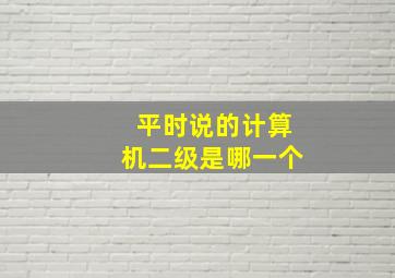 平时说的计算机二级是哪一个