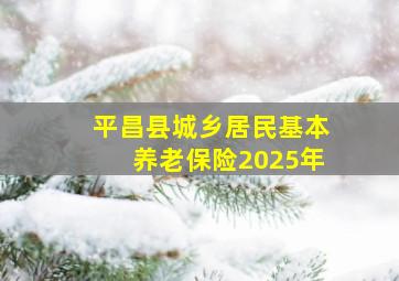 平昌县城乡居民基本养老保险2025年