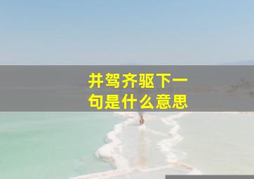 并驾齐驱下一句是什么意思