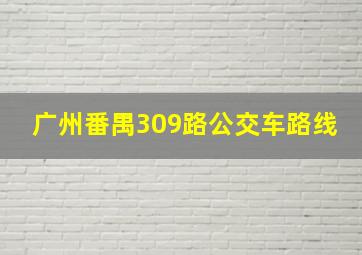 广州番禺309路公交车路线