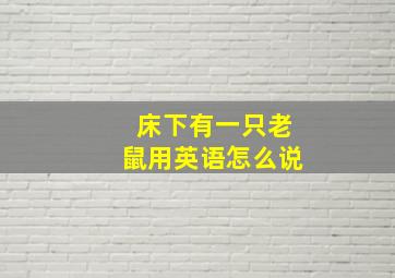 床下有一只老鼠用英语怎么说