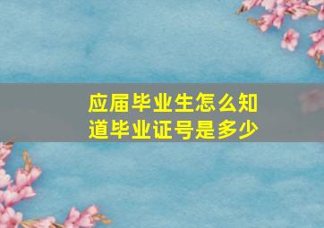 应届毕业生怎么知道毕业证号是多少