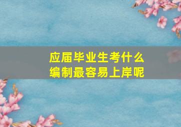 应届毕业生考什么编制最容易上岸呢